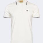 Men's polo collar t-shirt – Ecru-0