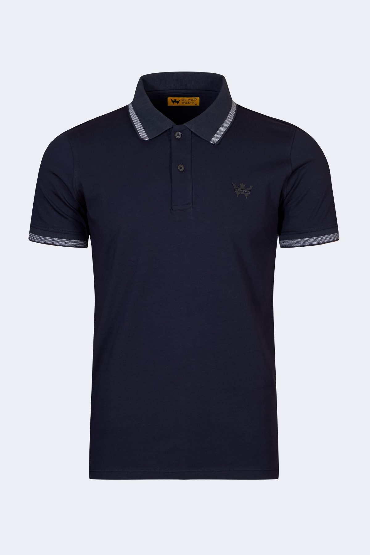 Men's polo collar t-shirt – Navy blue-0