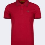 Men's polo collar t-shirt – Burgundy-0
