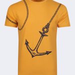 Ship anchor printed T-shirt – Yellow-0