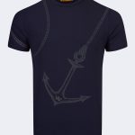 Ship anchor printed T-shirt – Navy blue-0