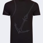 Ship anchor printed T-shirt – Black-0