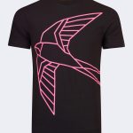 Swallow pattern printed t-shirt – Black-0