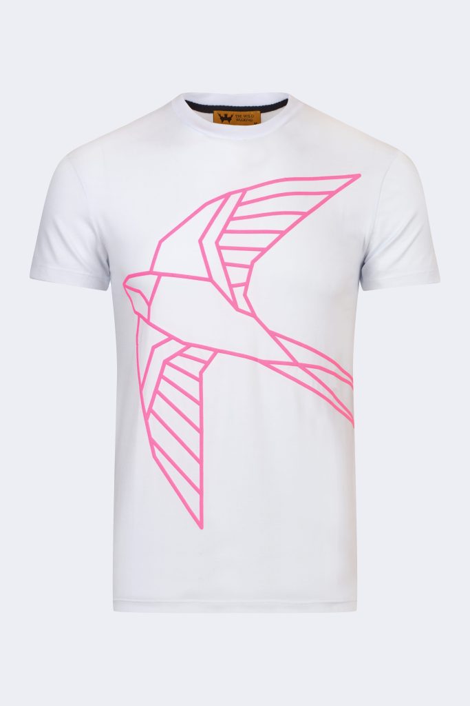 Swallow pattern printed t-shirt – White-0