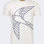 Swallow pattern printed t-shirt – Ecru-0