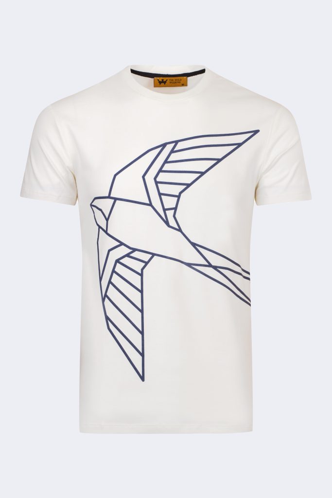Swallow pattern printed t-shirt – Ecru-0