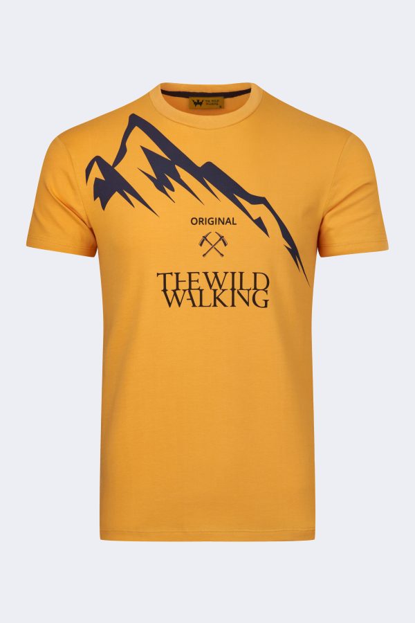 Mountain pattern printed t-shirt – Yellow-0