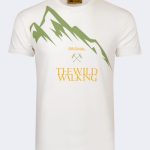 Mountain pattern printed t-shirt – Ecru-Green-0