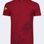 Lily pattern printed t-shirt – Burgundy-0