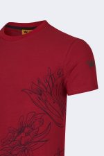 Lily pattern printed t-shirt – Burgundy-2909