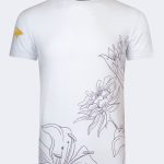 Lily pattern printed t-shirt – White-Yellow-0