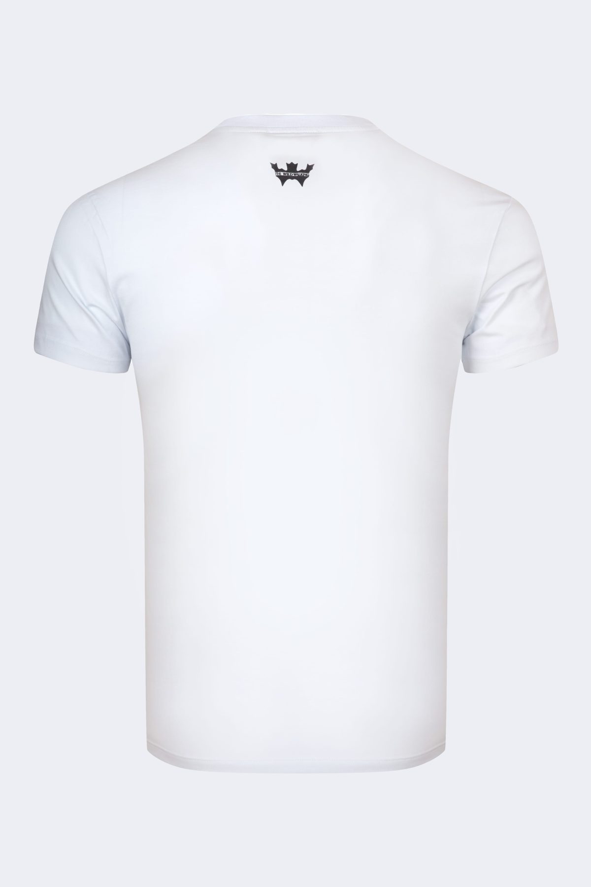 Lily pattern printed t-shirt – White-Black-2838