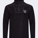 Embroidered logo men's fleece jacket – Black-0