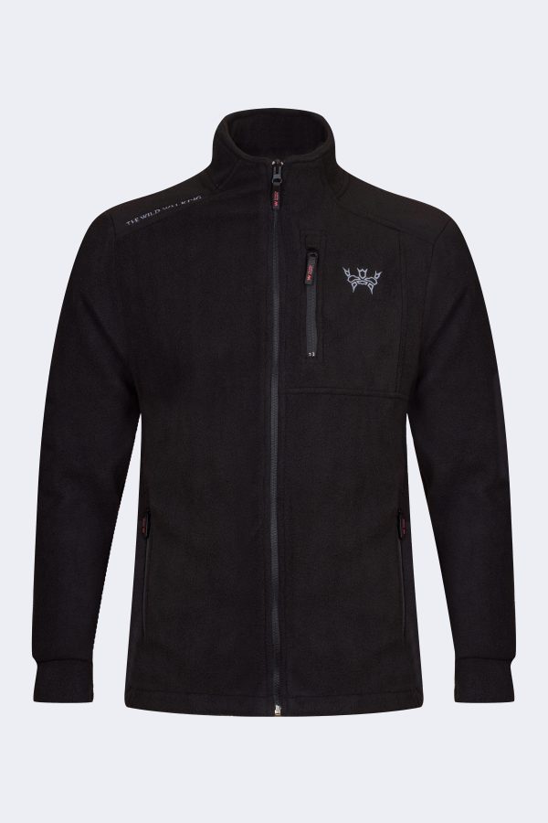 Stylish Fleece with Embroidered Logo and Sleeve Pocket – Black-0