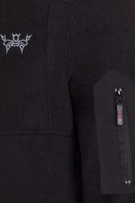 Stylish Fleece with Embroidered Logo and Sleeve Pocket – Black-3503