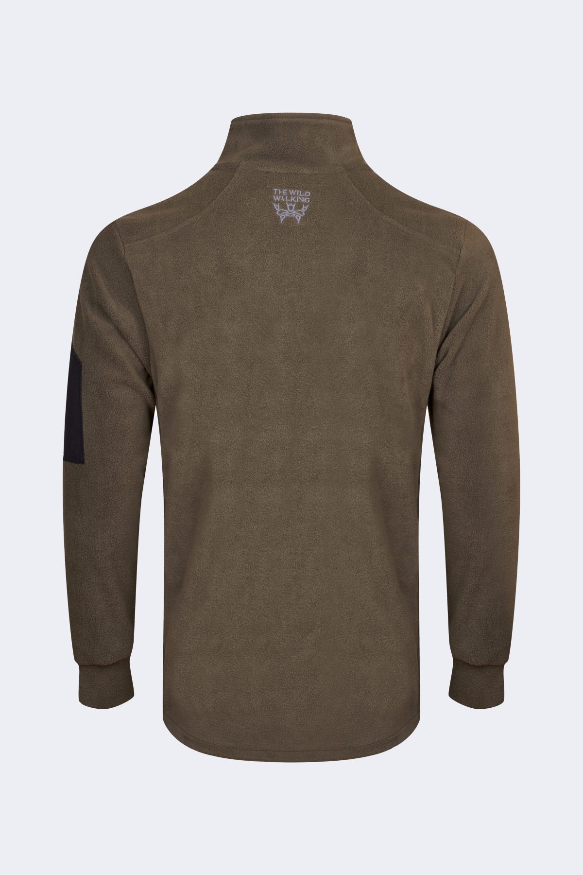 Stylish Fleece with Embroidered Logo and Sleeve Pocket – Khaki-3450