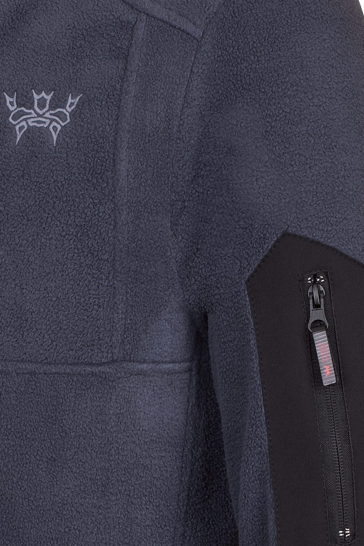 Stylish Fleece with Embroidered Logo and Sleeve Pocket – Anthracite-3467