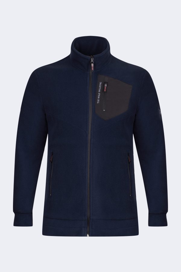 Stylish Fleece with Embroidered Logo – Navy blue-0