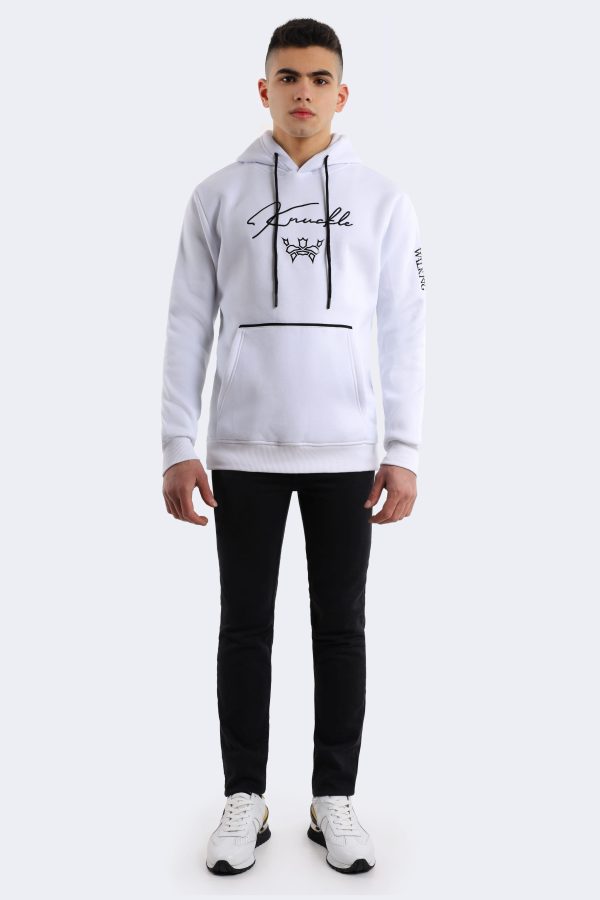 Simple minimalist men's hoodie – White-0