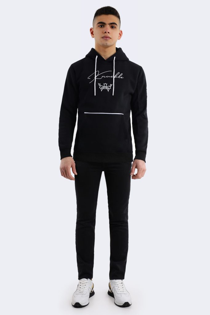 Simple minimalist men's hoodie – Black-0