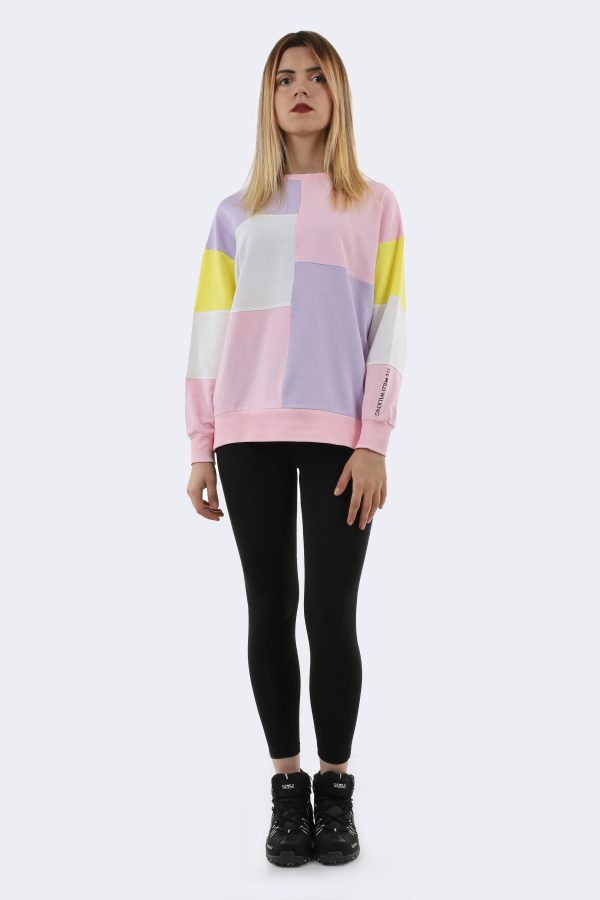Square patterned sweatshirt – Pink-0