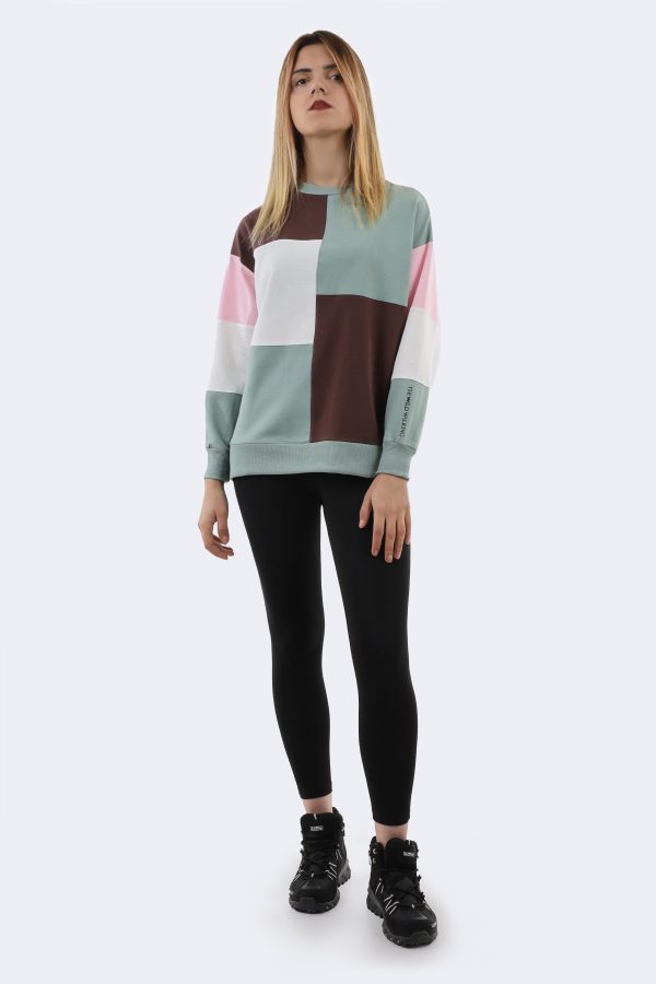 Square patterned sweatshirt – Green-0