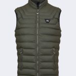 Quilted nylon sleeveless vest – Khaki-0