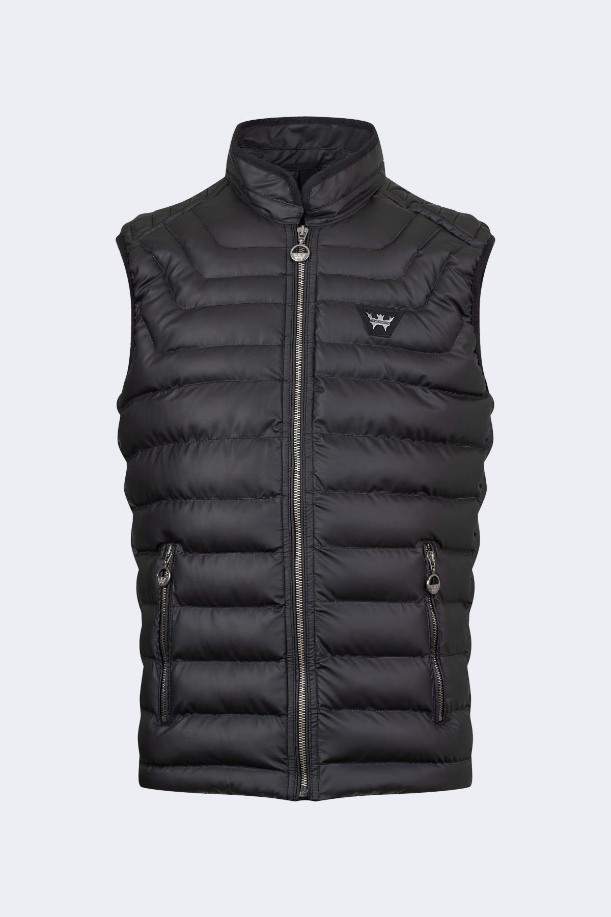 Quilted nylon sleeveless vest – Black-0