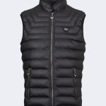 Quilted nylon sleeveless vest – Black-0