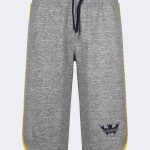 Classic, embroidery logo printed Men's Capri – Grey-Yellow-0
