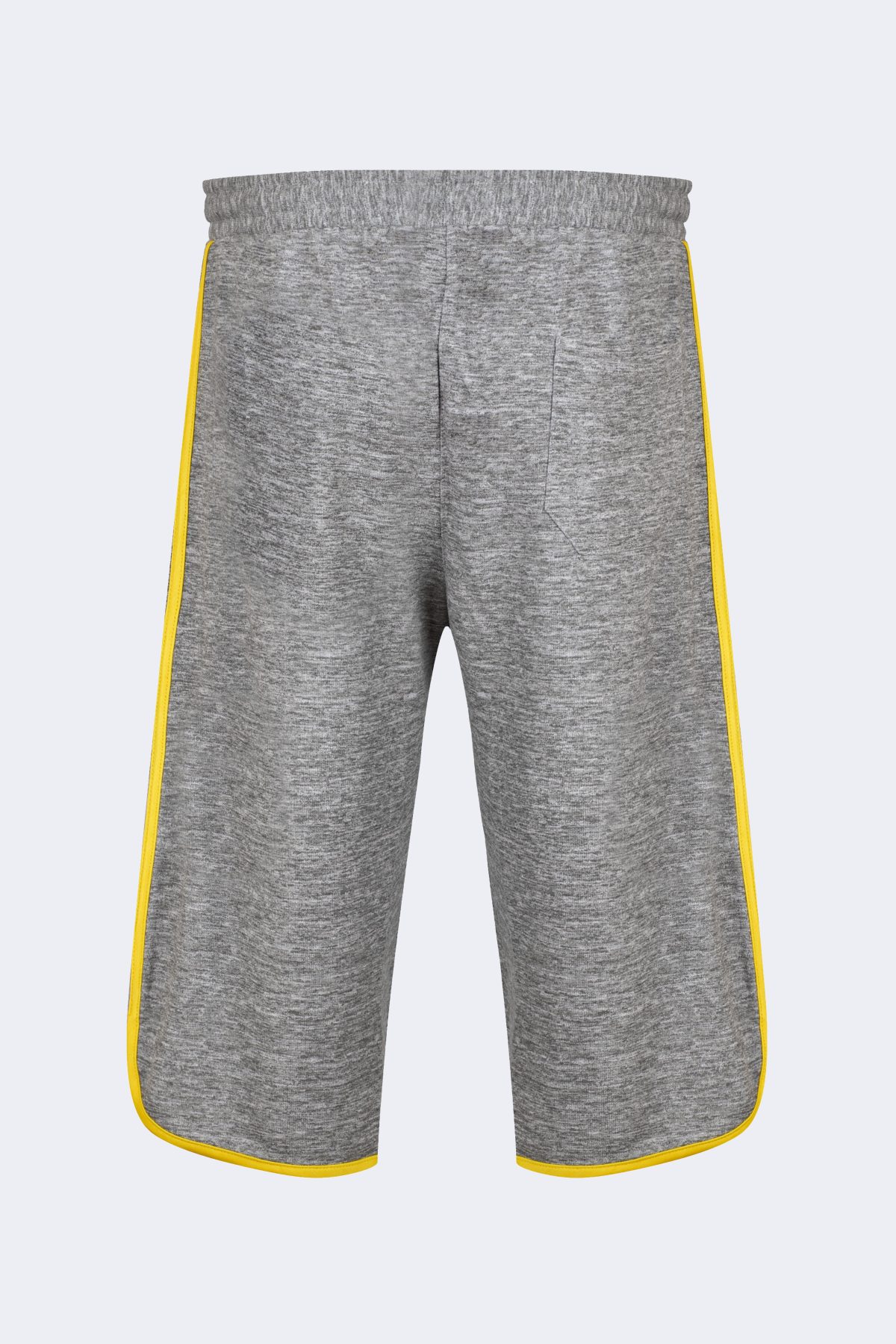 Classic, embroidery logo printed Men's Capri – Grey-Yellow-4230