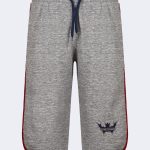 Classic, embroidery logo printed Men's Capri – Grey-Red-0