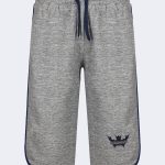 Classic, embroidery logo printed Men's Capri – Grey-Navy blue-0