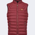 Quilted nylon sleeveless vest – Burgundy-0