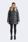 Fur hooded coat