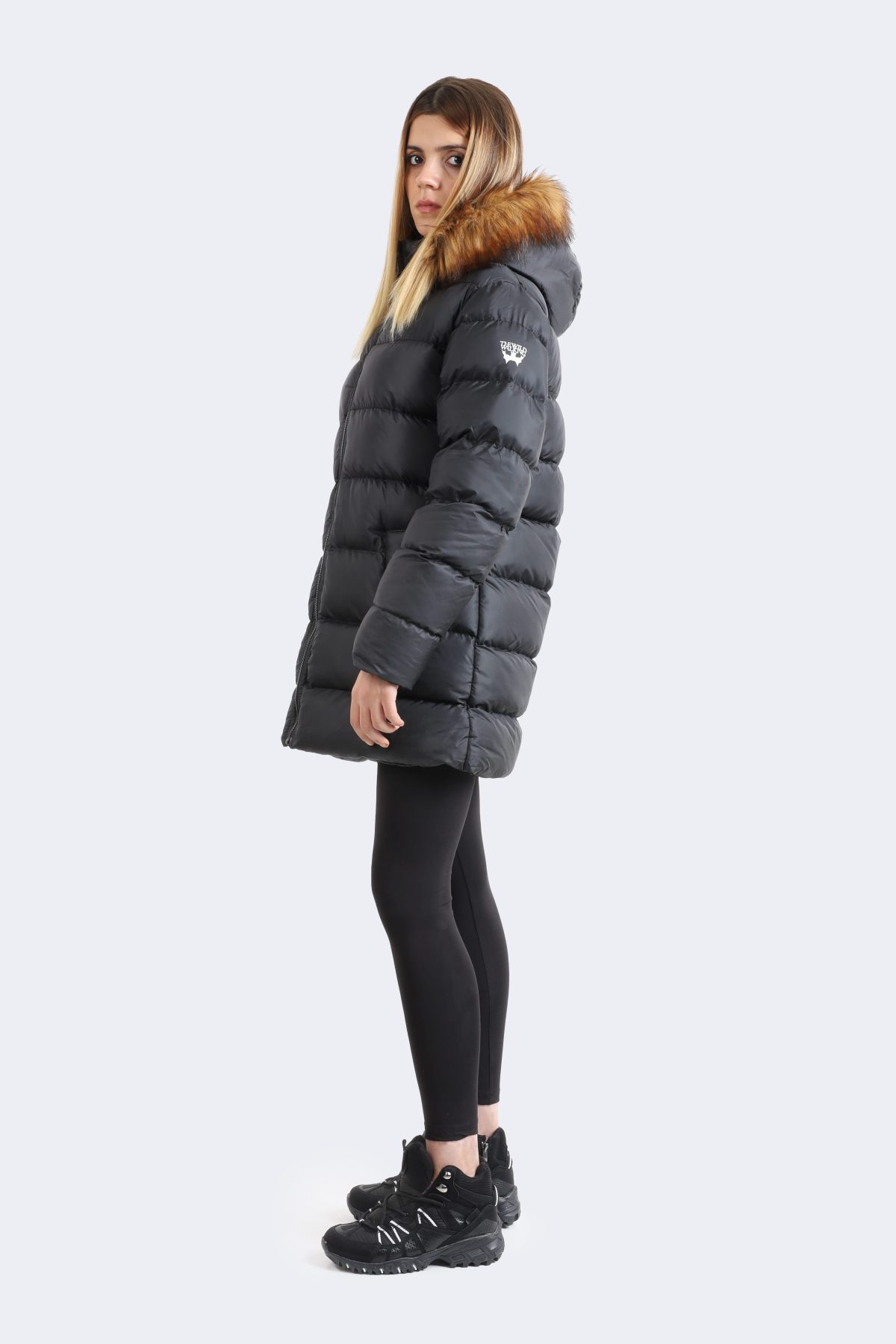Fur hooded coat-4832