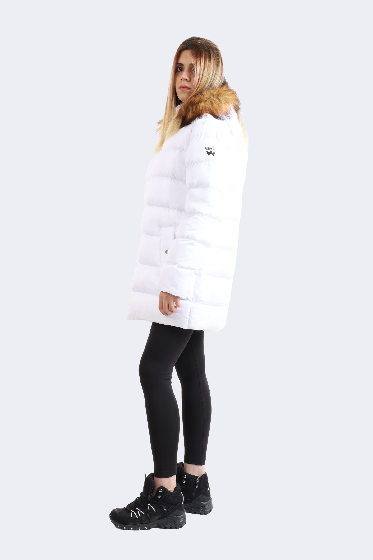 Fur hooded coat-4852
