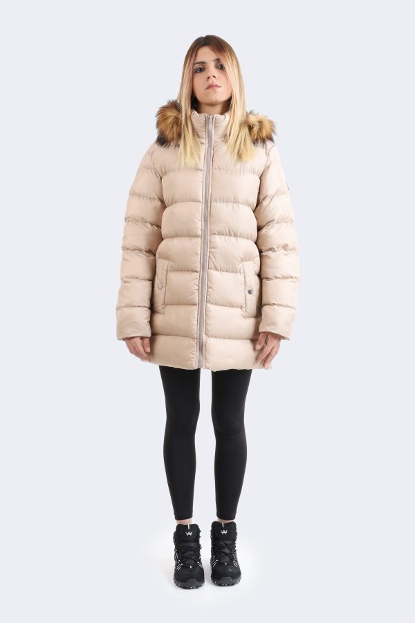 Fur hooded coat-0