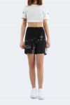 Black Graphic Logo Printed Women's Shorts