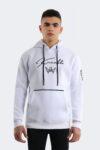 Simple minimalist men's hoodie – White