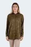 Shimmering Satin-Textured Flowing Shirt